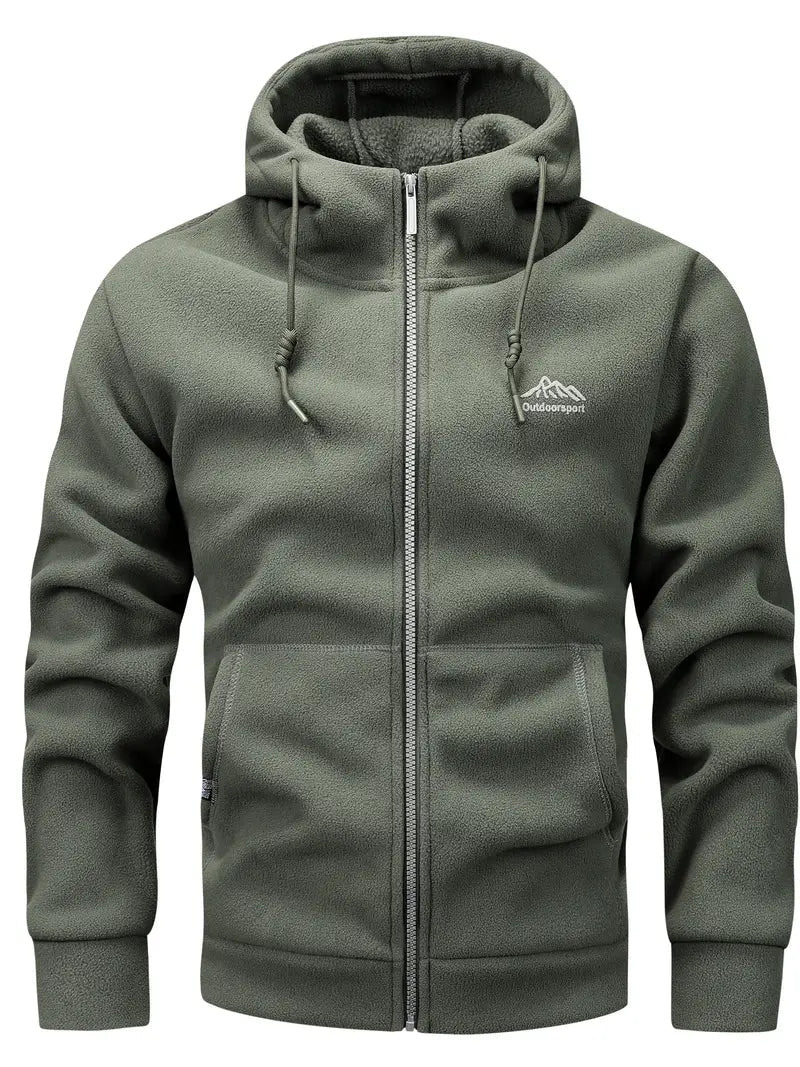 Men's Fleece Jacket with Hood for Outdoor Adventures