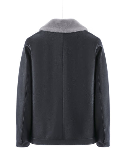 Men's Fleece Jacket with Lapel Collar for Casual Style