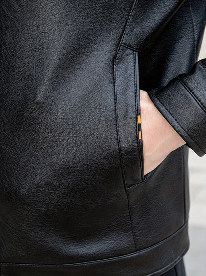 Men's Fleece Jacket with Lapel Collar for Casual Style