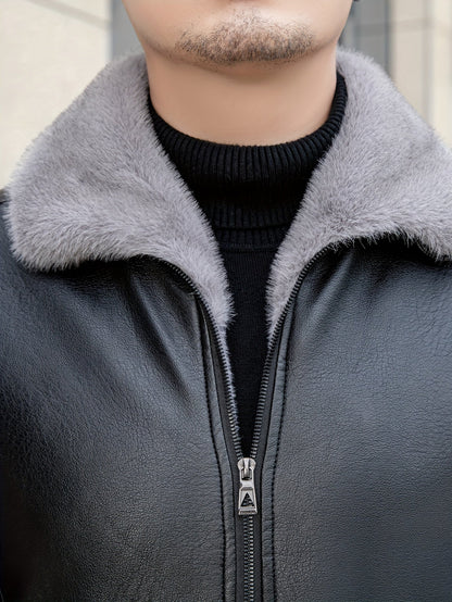 Men's Fleece Jacket with Lapel Collar for Casual Style