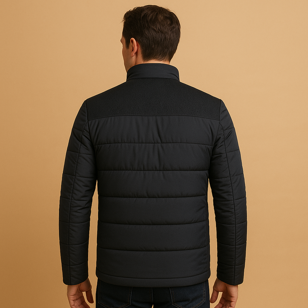 Men's Fleece Jacket with Raised Collar for Warmth and Comfort