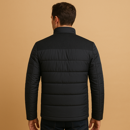 Men's Fleece Jacket with Raised Collar for Warmth and Comfort