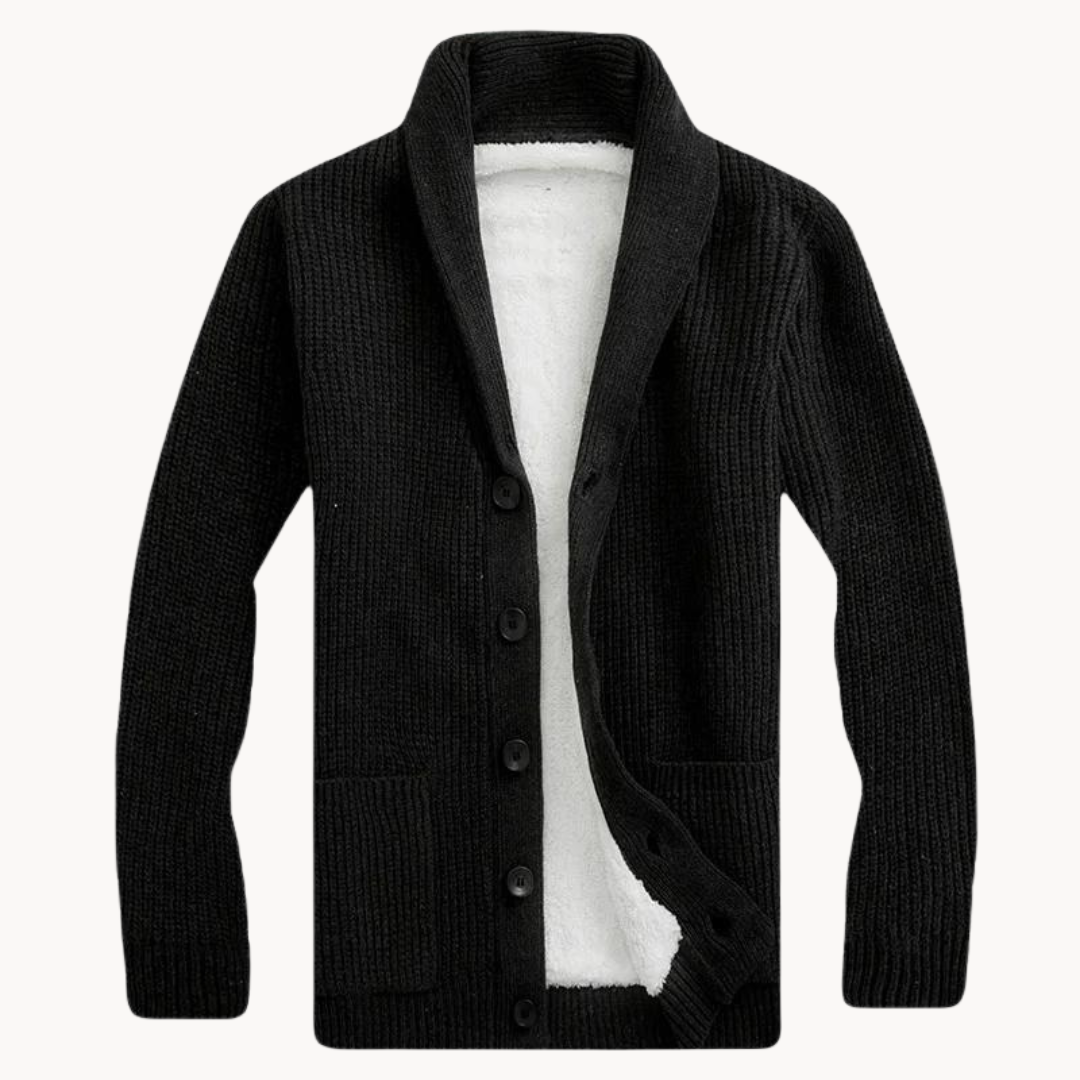 Men's Fleece Shawl Collar Cardigan