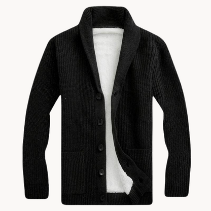 Men's Fleece Shawl Collar Cardigan