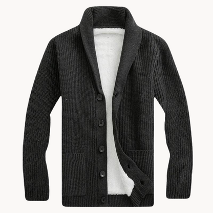 Men's Fleece Shawl Collar Cardigan
