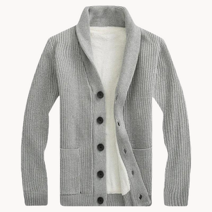 Men's Fleece Shawl Collar Cardigan