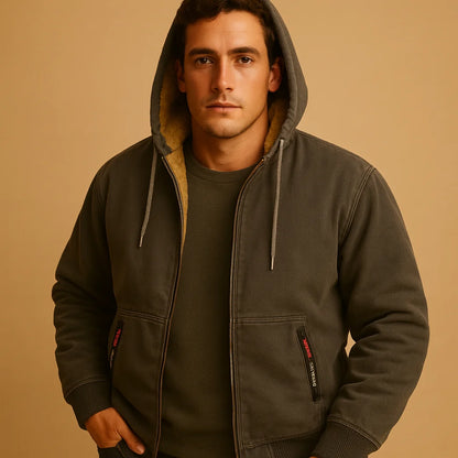 Men's Fleece Sweater with Faux Fur Lining