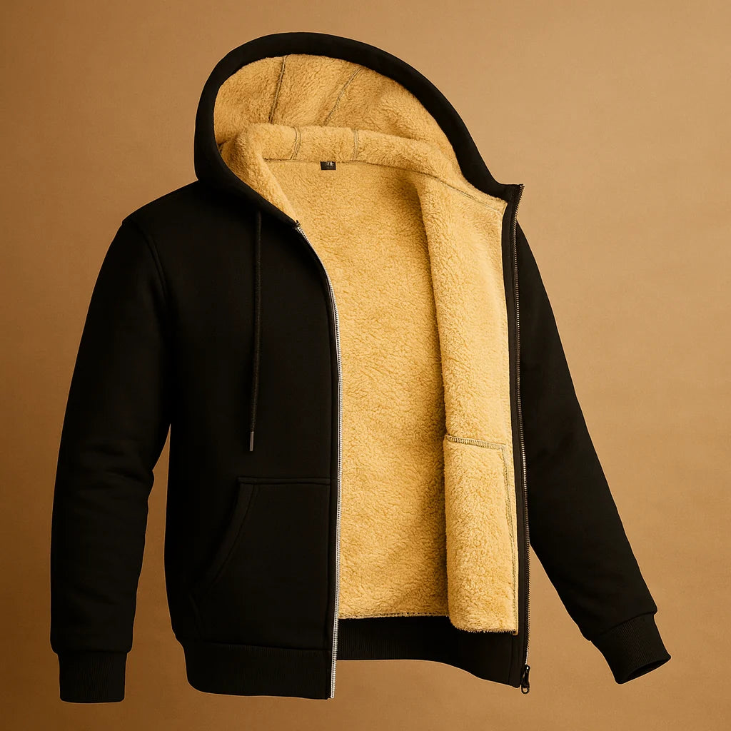 Men's Fleece Sweater with Faux Fur Lining