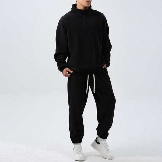 Men's Fleece Training Suit with Stand-Up Collar