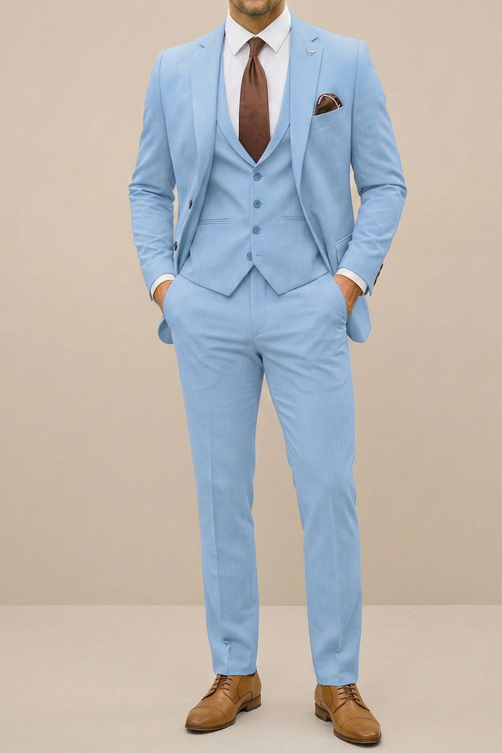 Men's Formal Three-Piece Suit for Weddings and Events