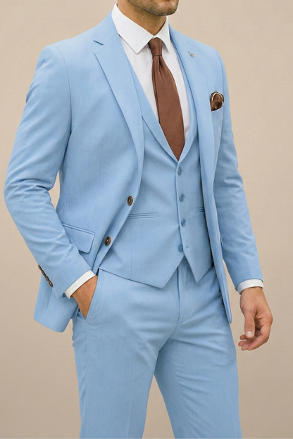 Men's Formal Three-Piece Suit for Weddings and Events