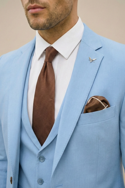 Men's Formal Three-Piece Suit for Weddings and Events