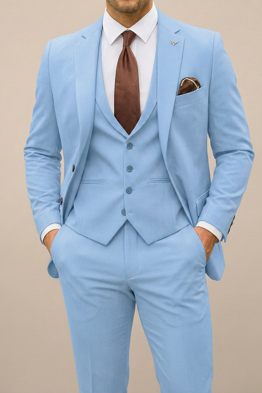 Men's Formal Three-Piece Suit for Weddings and Events