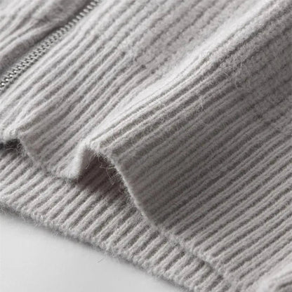 Men's Full-Zip Sweater with Stand-Up Collar