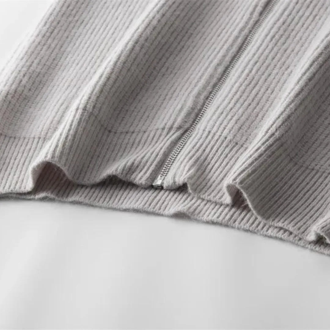 Men's Full-Zip Sweater with Stand-Up Collar