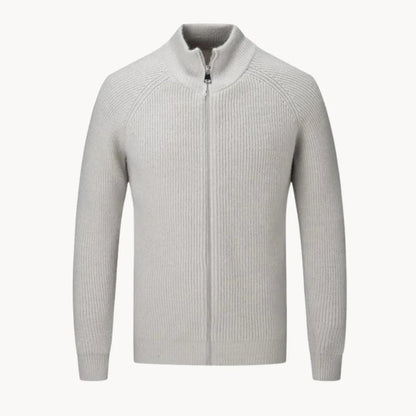 Men's Full-Zip Sweater with Stand-Up Collar
