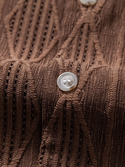 Men's Geometric Jacquard Cuban Shirt