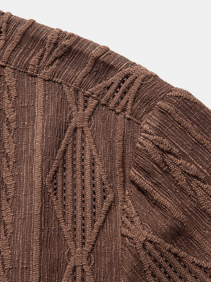 Men's Geometric Jacquard Cuban Shirt