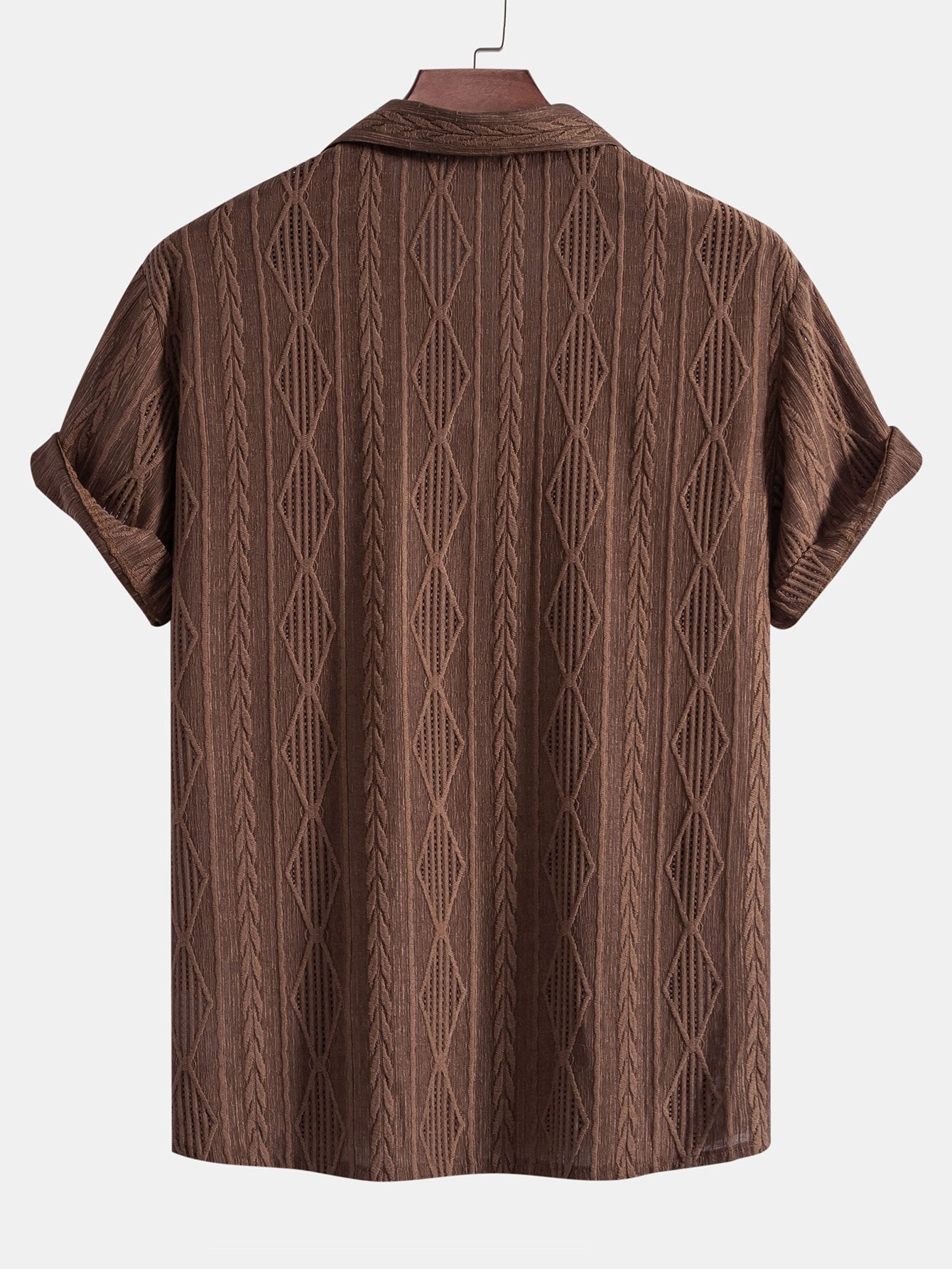 Men's Geometric Jacquard Cuban Shirt