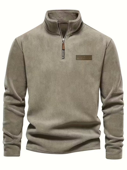 Men's Half-Zip Standing Collar Sweater