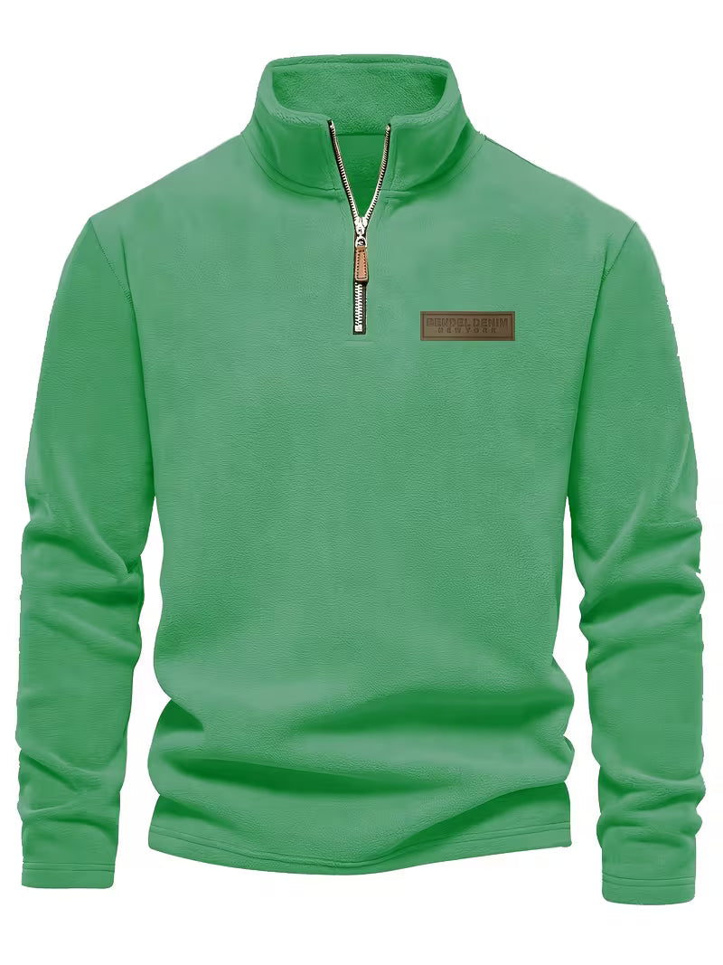 Men's Half-Zip Standing Collar Sweater
