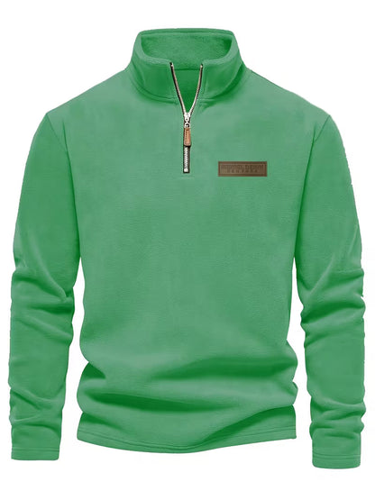 Men's Half-Zip Standing Collar Sweater