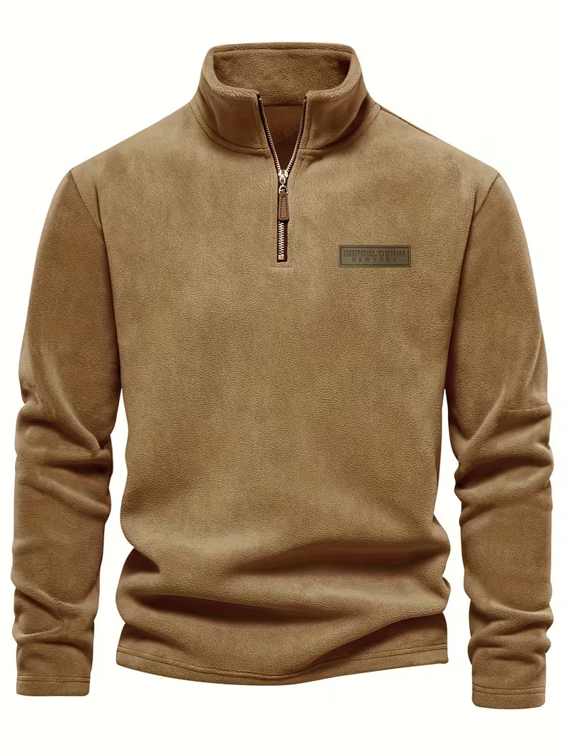 Men's Half-Zip Standing Collar Sweater