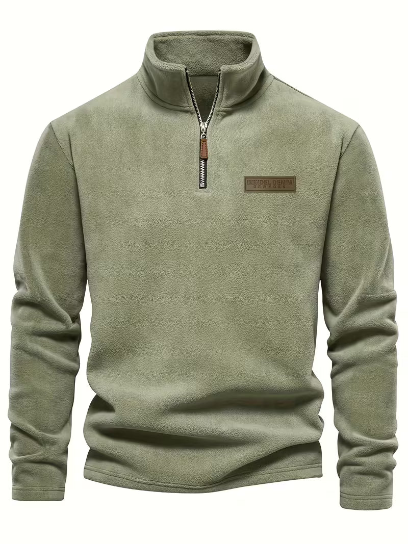Men's Half-Zip Standing Collar Sweater