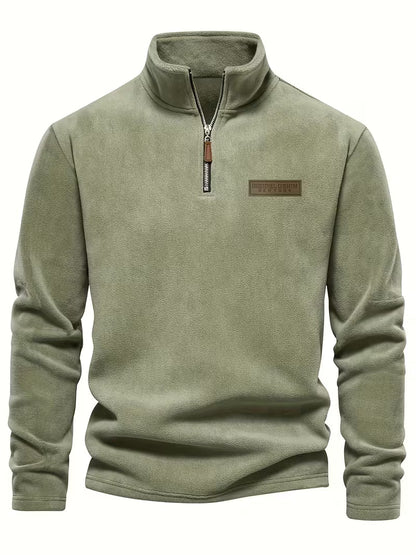 Men's Half-Zip Standing Collar Sweater