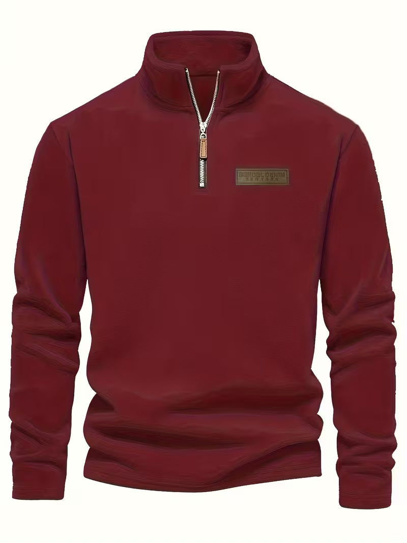 Men's Half-Zip Standing Collar Sweater