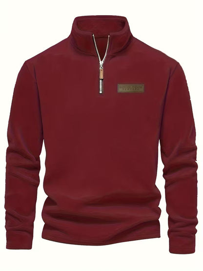 Men's Half-Zip Standing Collar Sweater