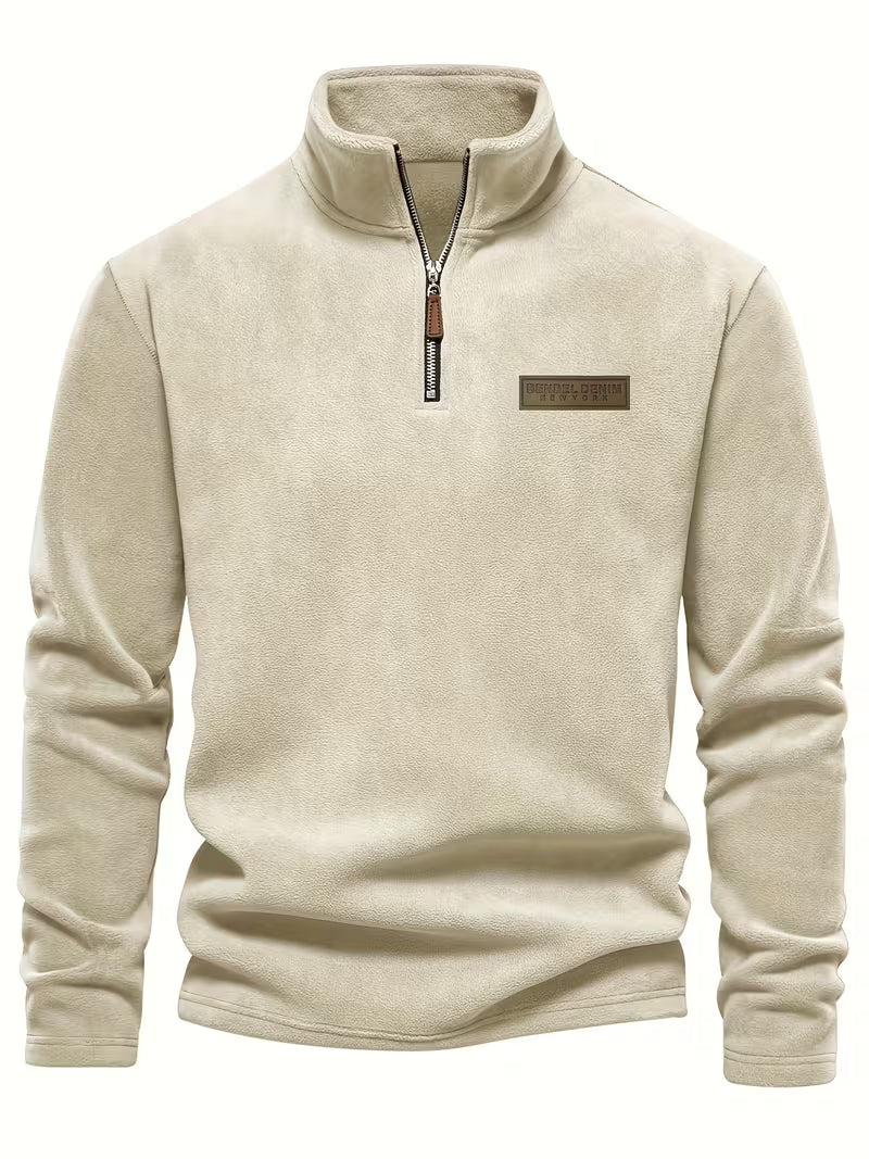 Men's Half-Zip Standing Collar Sweater