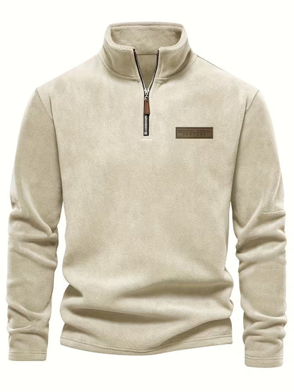 Men's Half-Zip Standing Collar Sweater