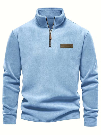Men's Half-Zip Standing Collar Sweater