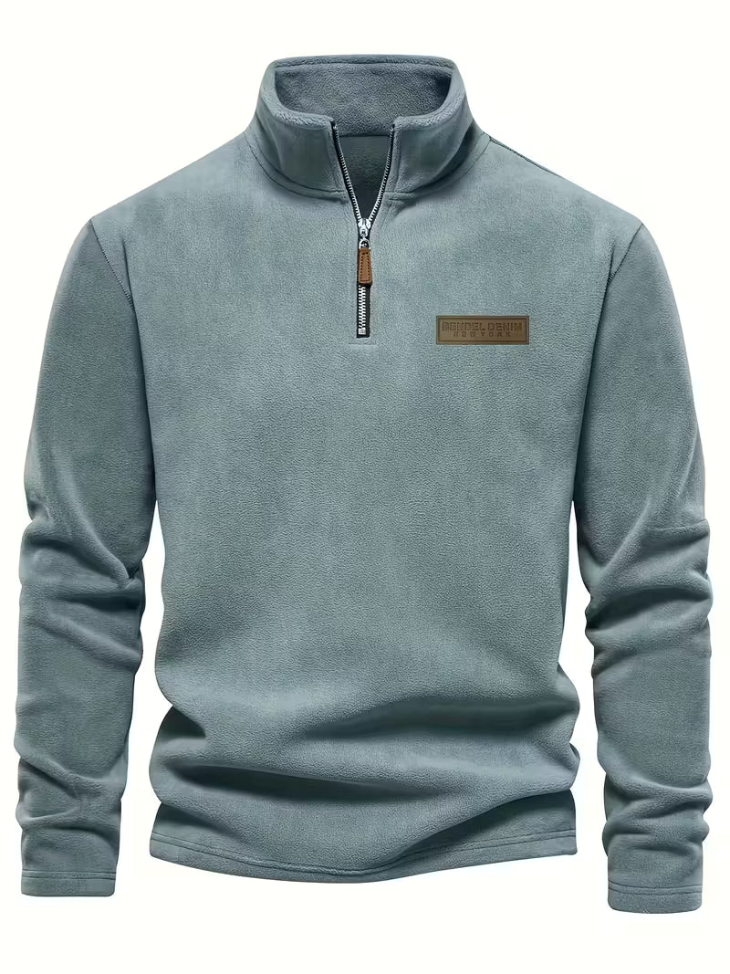 Men's Half-Zip Standing Collar Sweater