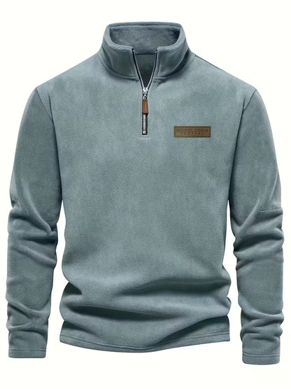 Men's Half-Zip Standing Collar Sweater