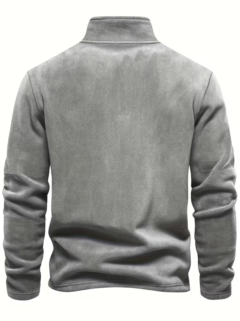 Men's Half-Zip Standing Collar Sweater