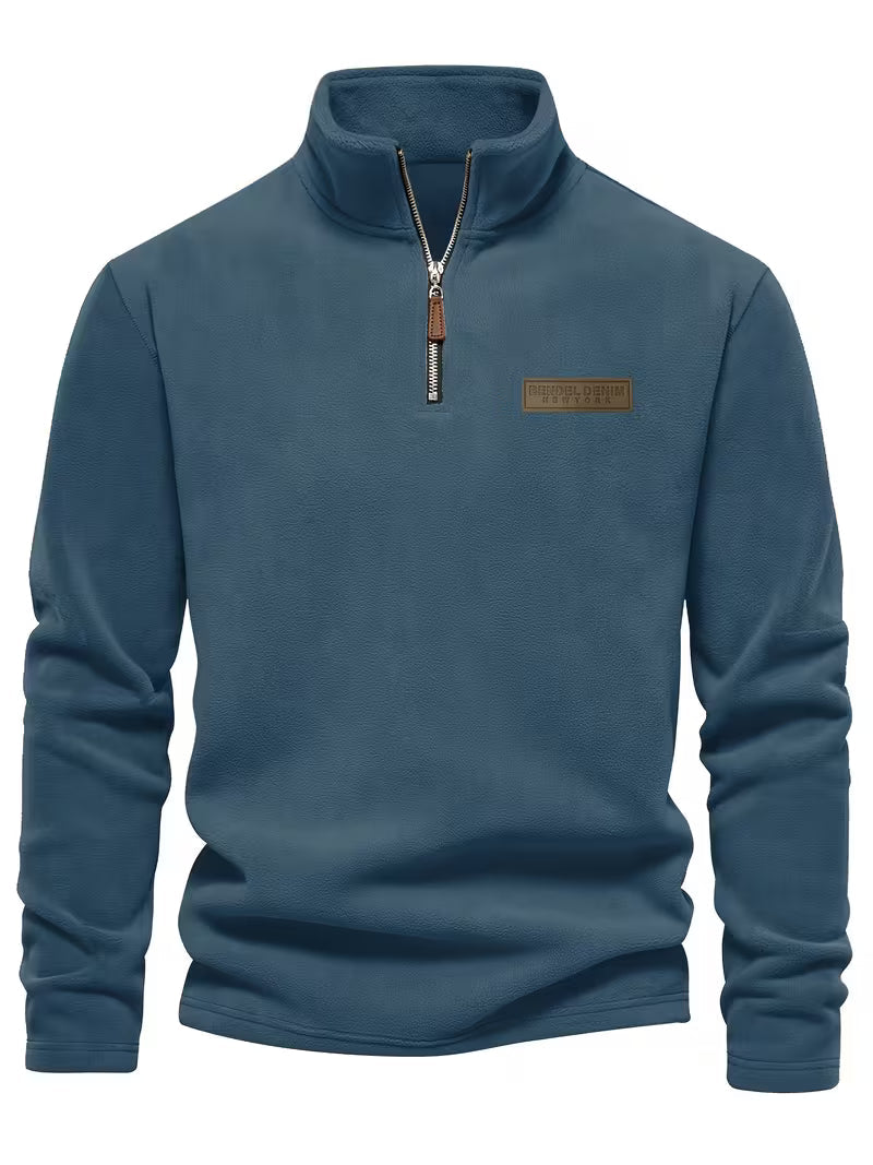 Men's Half-Zip Standing Collar Sweater