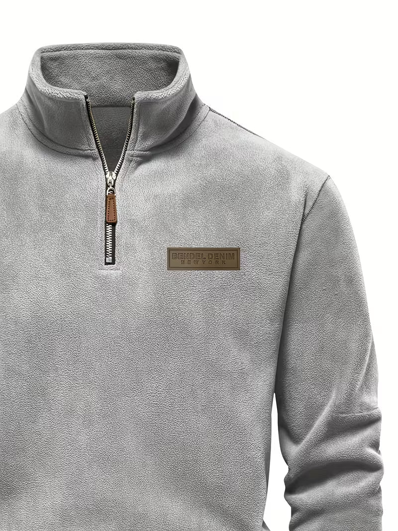 Men's Half-Zip Standing Collar Sweater