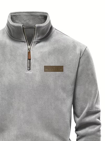 Men's Half-Zip Standing Collar Sweater