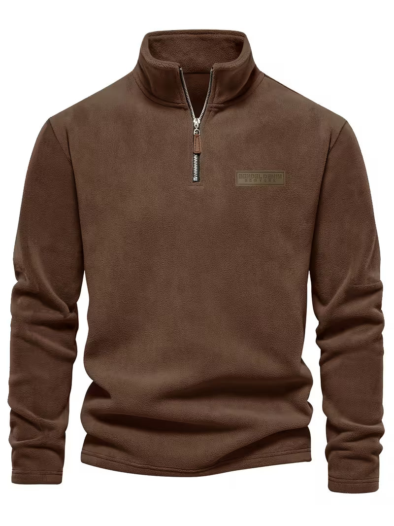 Men's Half-Zip Standing Collar Sweater