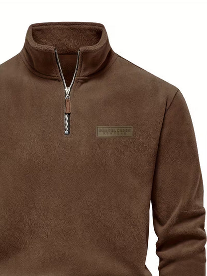 Men's Half-Zip Standing Collar Sweater