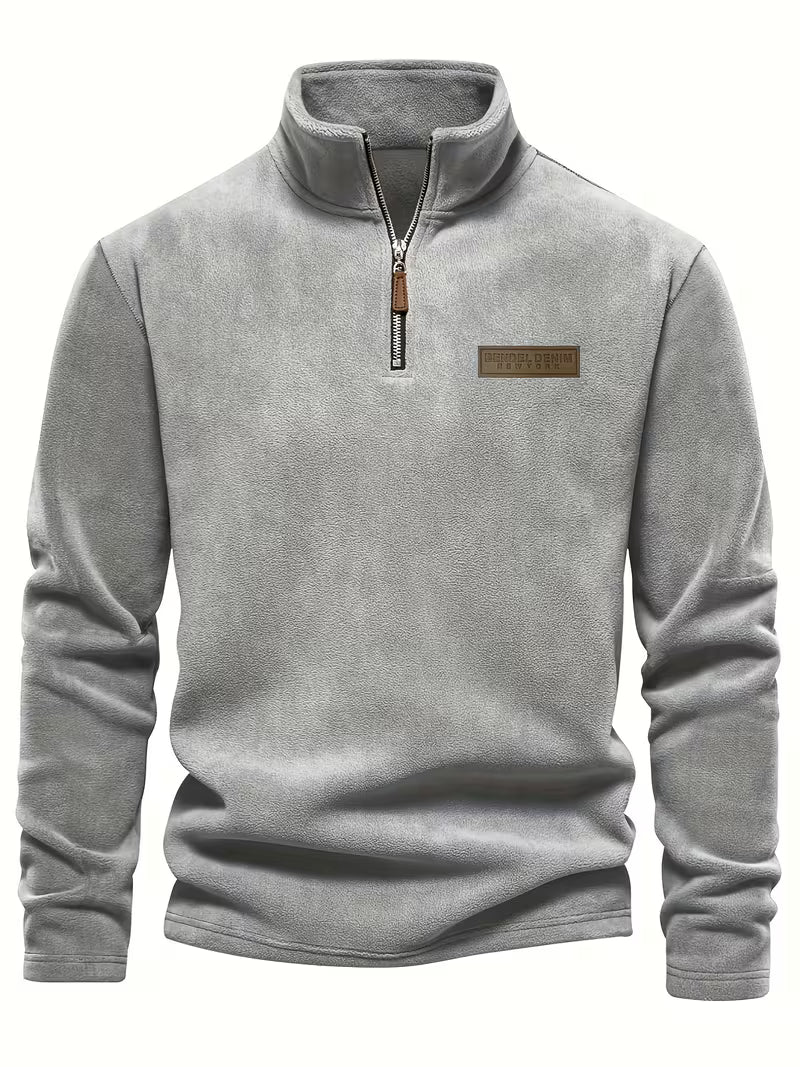 Men's Half-Zip Standing Collar Sweater