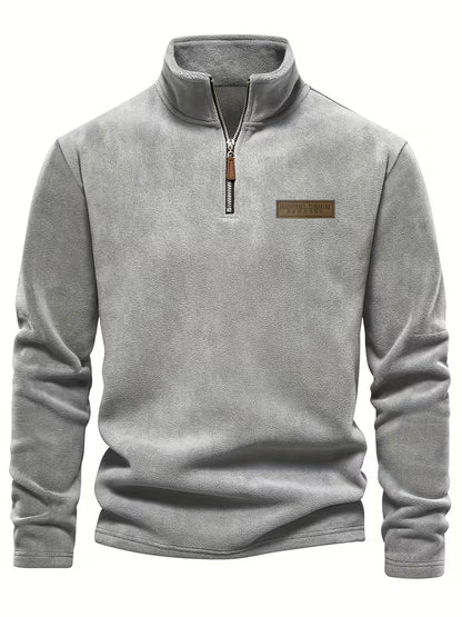 Men's Half-Zip Standing Collar Sweater