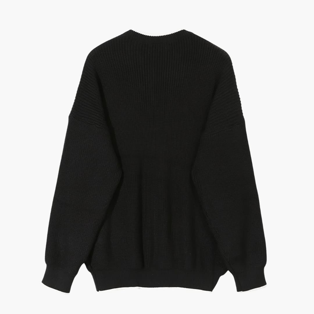 Men's Half Zip Striped Sweater with Long Sleeves