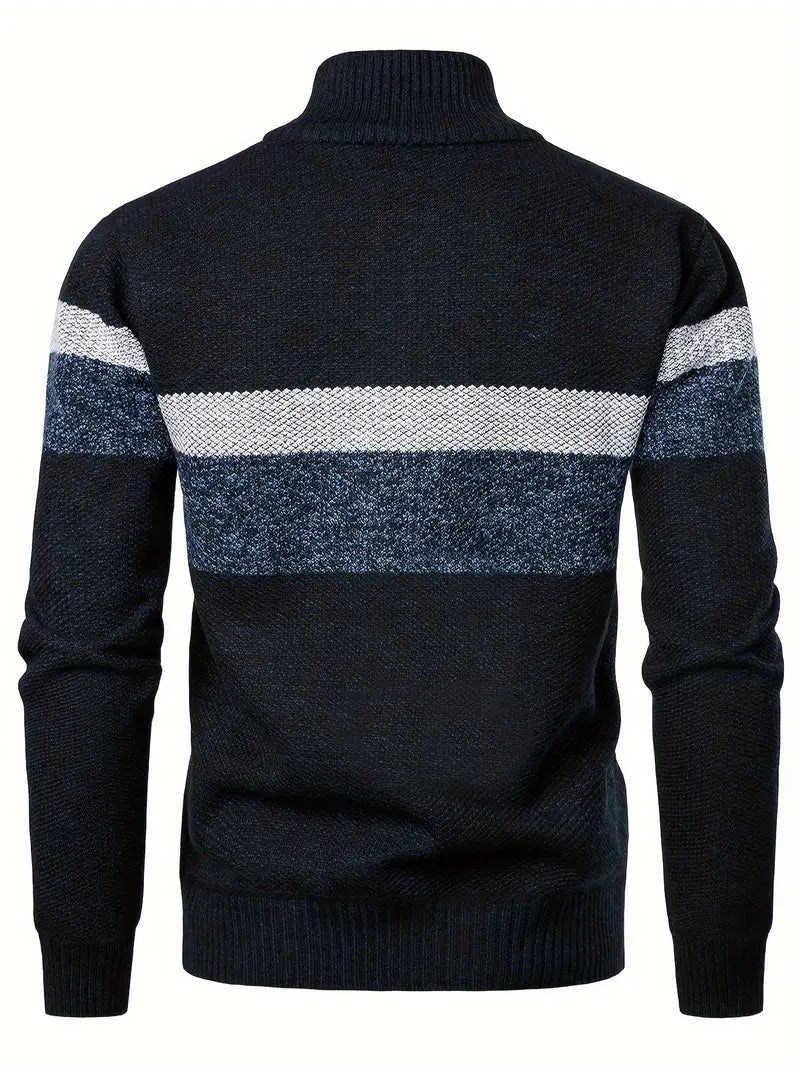 Men's Half Zip Sweater - Modern Knitted Design