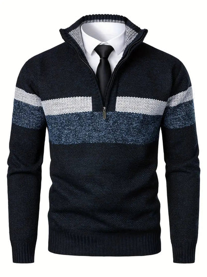 Men's Half Zip Sweater - Modern Knitted Design
