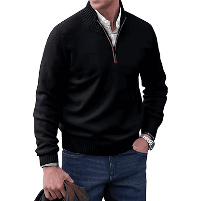 Men's Half Zip Sweater - Modern Sporty Style