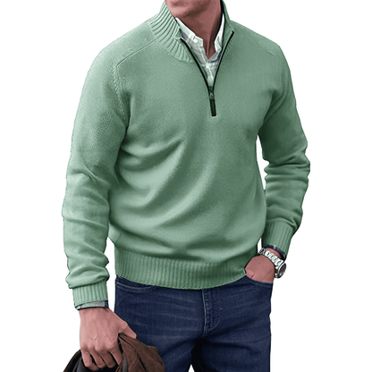 Men's Half Zip Sweater - Modern Sporty Style