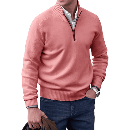Men's Half Zip Sweater - Modern Sporty Style